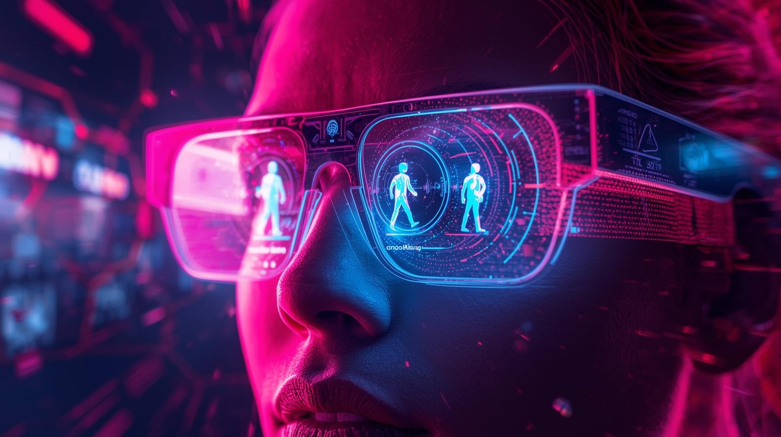Tactical Talk Vision glasses analyzing human behavior with AR overlay